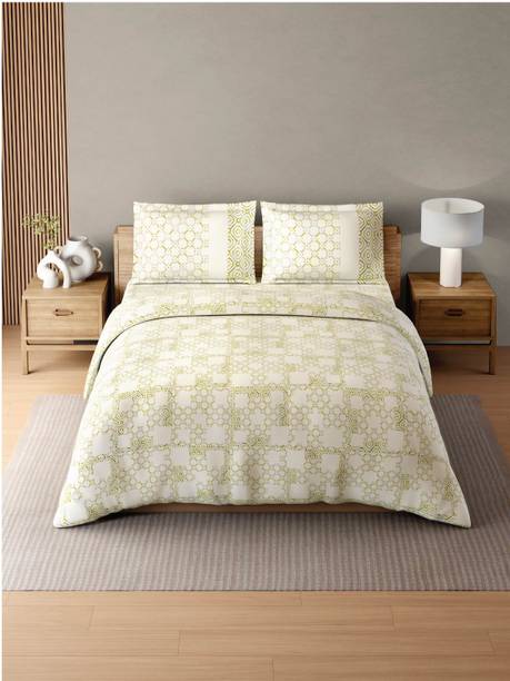 SPACES Cotton Double Flat 233 TC Geometric 1 Bedsheet