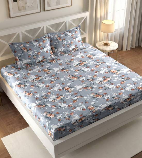 IWS Cotton Double Flat 144 TC Floral 1 Bedsheet