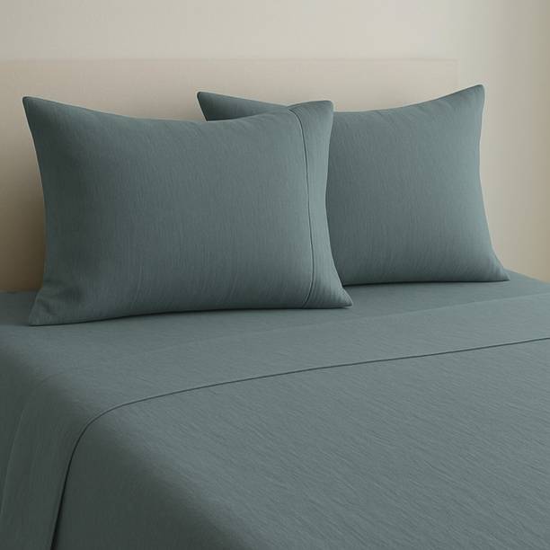 haus & kinder 300 TC Cotton King Solid Flat Bedsheet