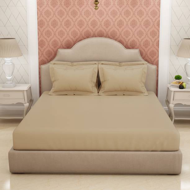 SPACES Cotton King Flat 600 TC Solid Bedsheet