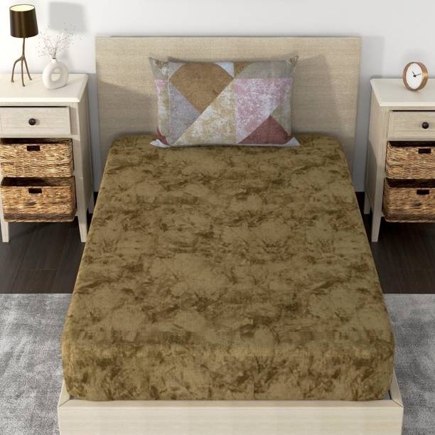Huesland 180 TC Cotton Single Printed Fitted (Elastic) Bedsheet