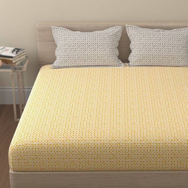 Huesland Cotton King Flat 144 TC Checkered Bedsheet