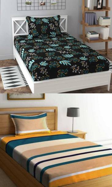 Decent Home 240 TC Cotton Single Printed Flat Bedsheet