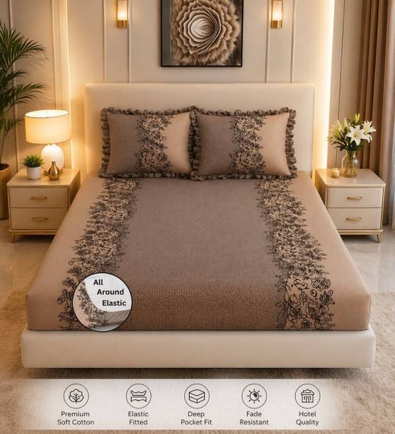 Premium Bedseet Woolen Double, King Fitted (Elastic) 27...