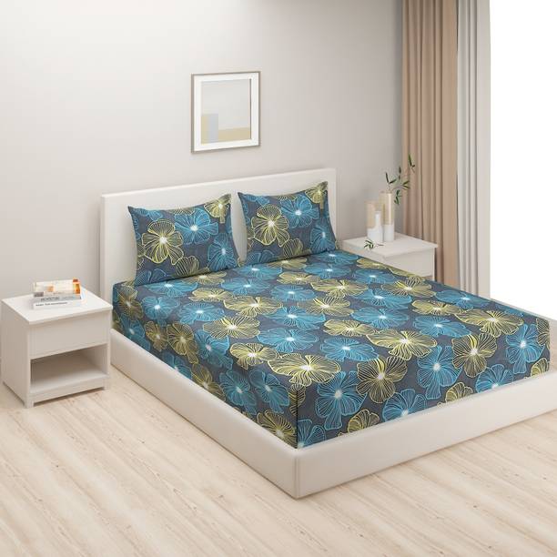 SWAYAM 180 TC Cotton Double Printed Flat Bedsheet