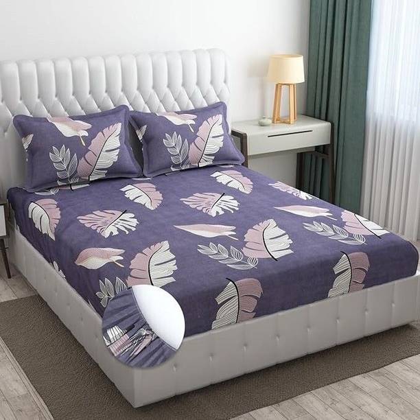 LA MANTTA Cotton Blend Double Fitted (Elastic) 220 TC P...