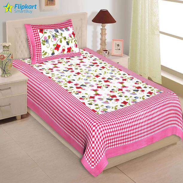 Flipkart SmartBuy 180 TC Cotton Single Jaipuri Prints Flat Bedsheet