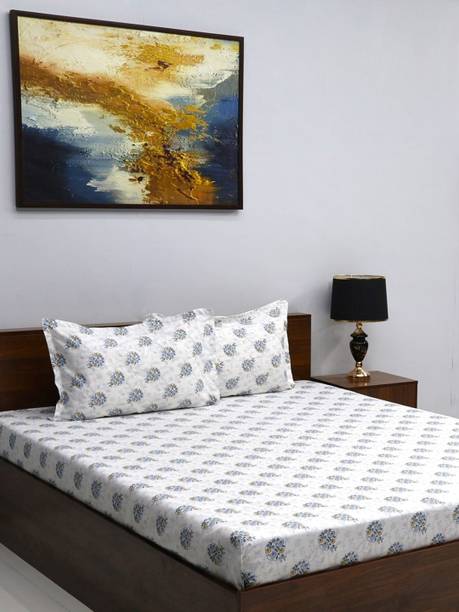 Bombay Dyeing 164 TC Microfiber Double Floral Flat Bedsheet