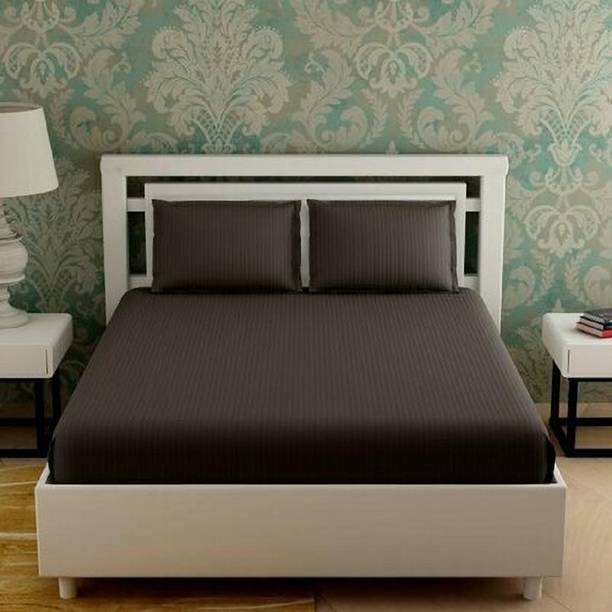 CAPYLYTE 335 TC Satin King Solid Flat Bedsheet