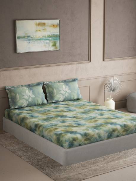 DDecor Cotton King Flat 136 TC Floral Bedsheet