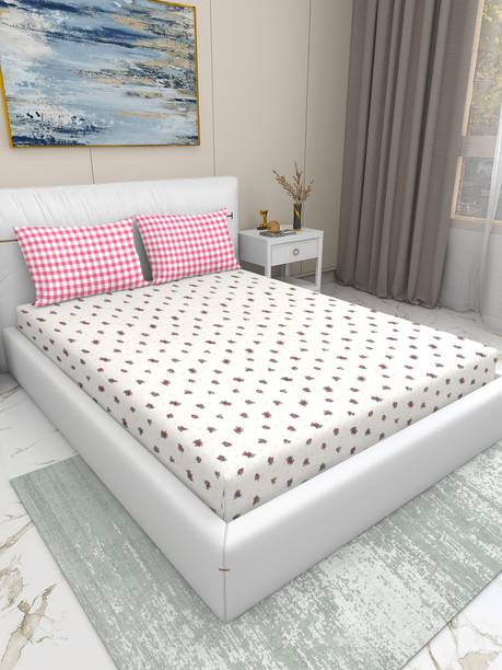 CARLTON LONDON 180 TC Microfiber King Printed Flat Bedsheet