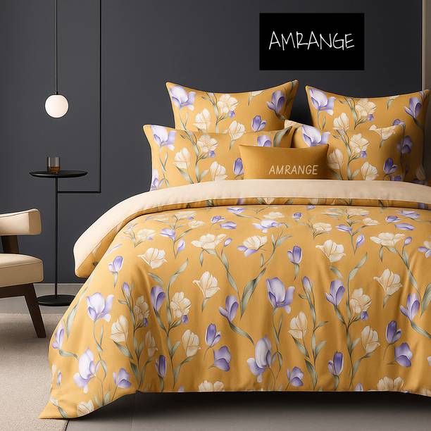 Amrange Cotton King Flat 220 TC Floral Bedsheet