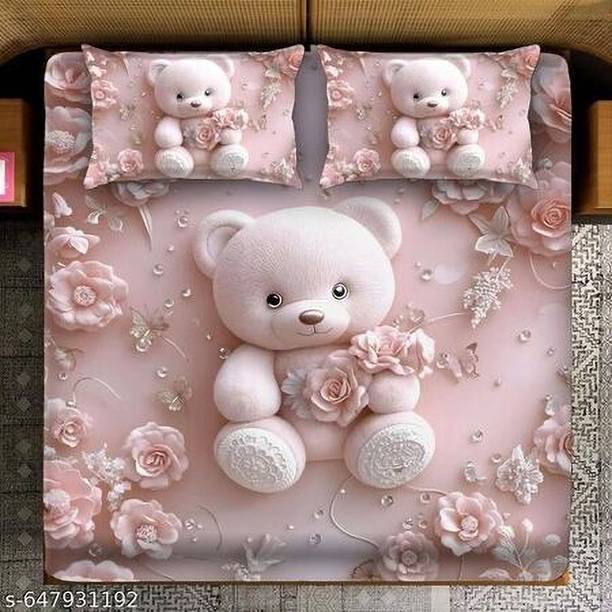 AK INK JET SERVICE Cotton Double Flat 120 TC Printed 1 Bedsheet
