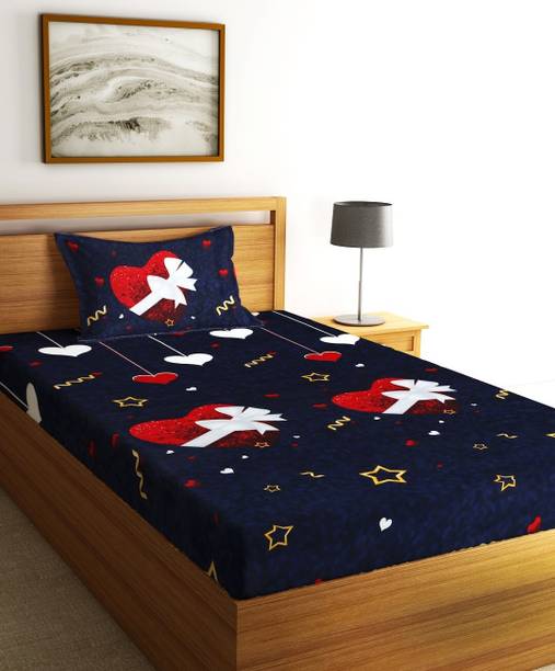 Fashion String 144 TC Microfiber Single Printed Flat Bedsheet