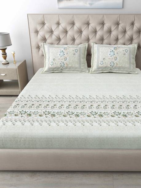 Mafatlal Cotton King Flat 186 TC Floral Bedsheet