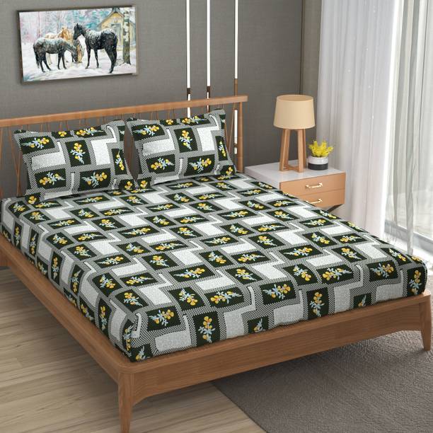 AVI 180 TC Polycotton Double Floral Flat Bedsheet
