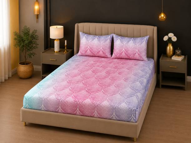 Bombay Dyeing Cotton Double Flat 120 TC Floral 3 Bedsheets with 2 Pillow Covers