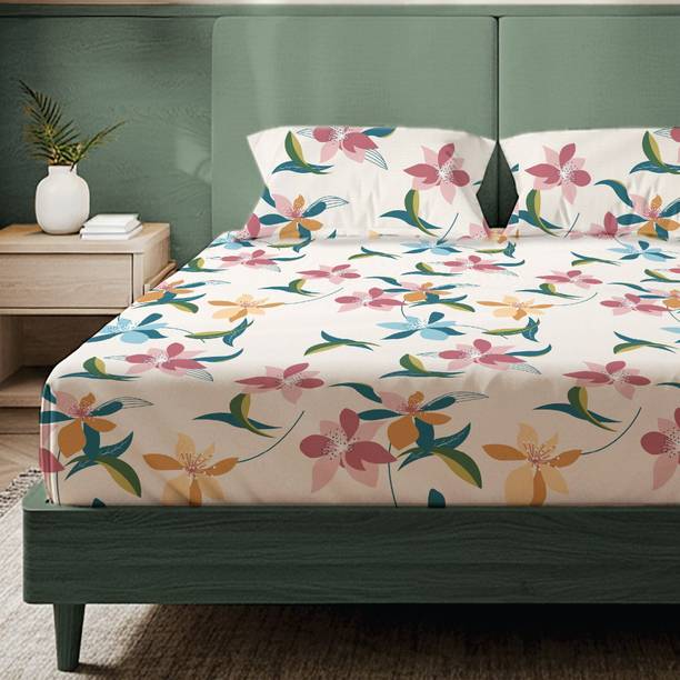 Urban Space Microfiber Super King Flat 200 TC Printed Bedsheet