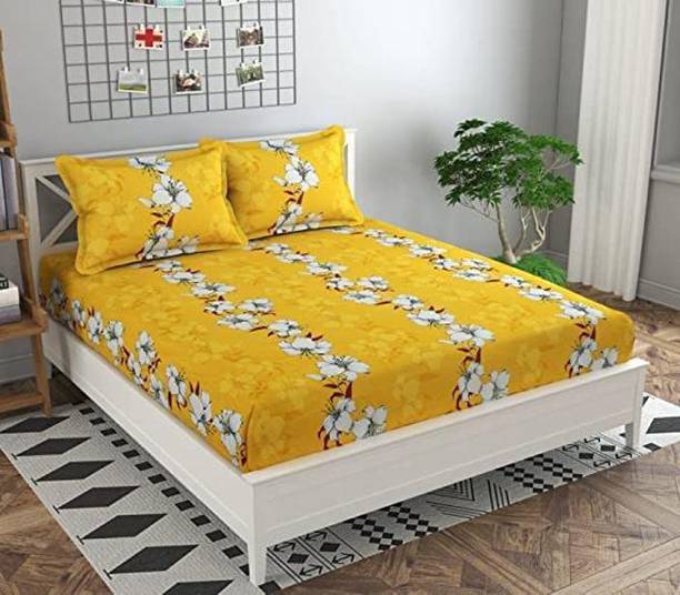 HIYANSHI HOME FURNISHING Cotton King Fitted (Elastic) 2...
