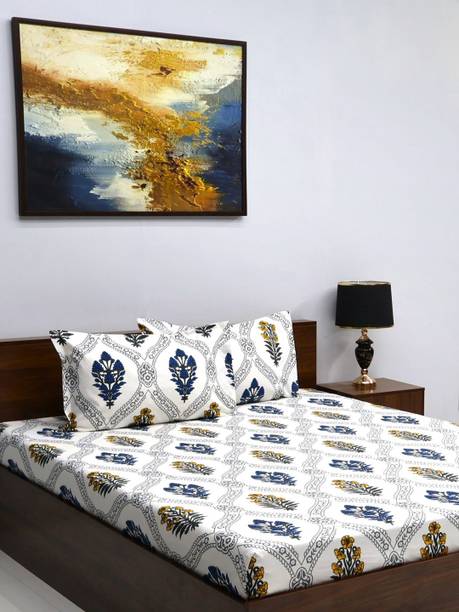Bombay Dyeing 164 TC Microfiber Double Floral Flat Bedsheet