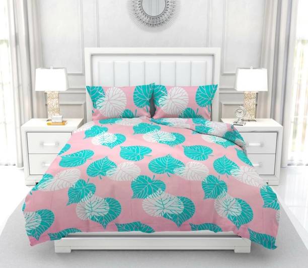 SKD ENTERPRISES 220 TC Microfiber King Floral Flat Bedsheet