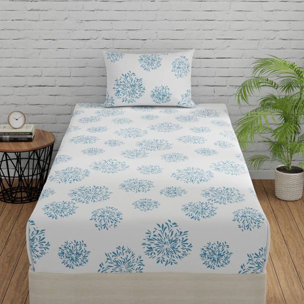 Huesland Cotton Single Flat 144 TC Geometric Bedsheet