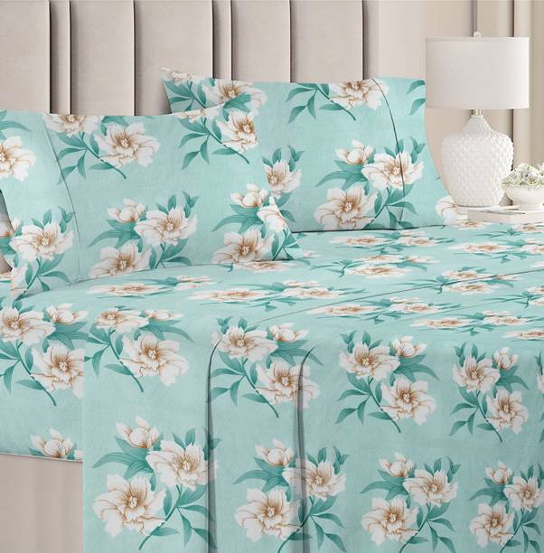Flipkart SmartBuy 180 TC Microfiber Double Floral Flat Bedsheet