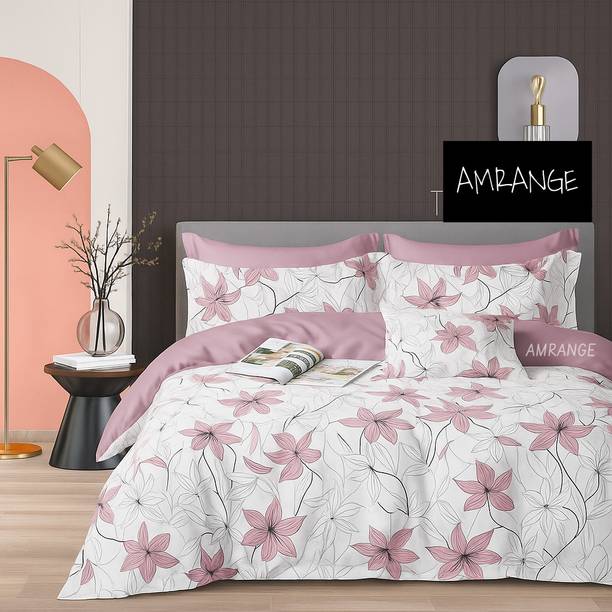 Amrange Cotton King Flat 220 TC Floral Bedsheet