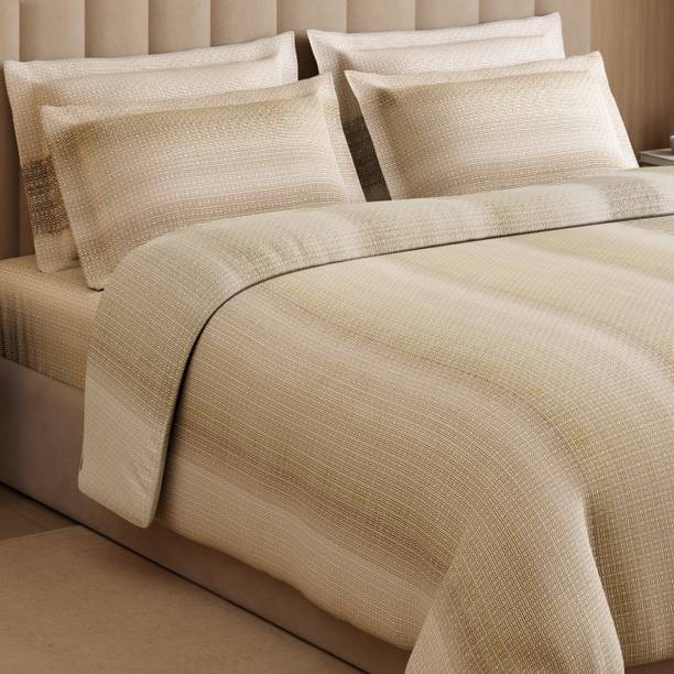 SPACES Cotton Double Flat 350 TC Geometric Bedsheet