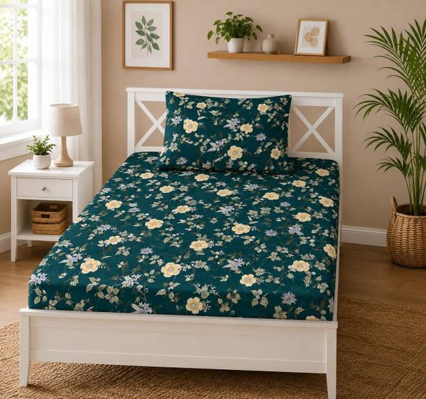 BLUEDOT Cotton Single Flat 200 TC Printed 1 Summer Bedsheet
