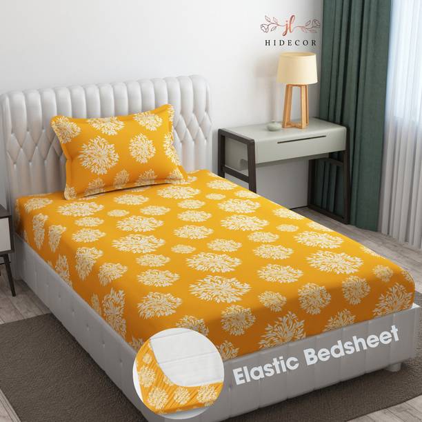 HIDECOR 280 TC Microfiber Single Polka Fitted (Elastic) Bedsheet