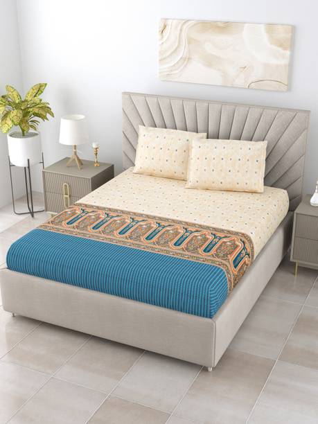 Bombay Dyeing 200 TC Cotton King Floral Flat Bedsheet