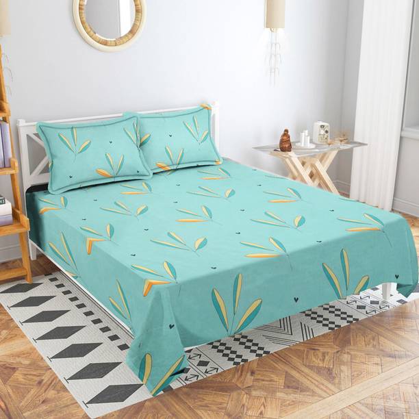 VAS COLLECTIONS Cotton Double Flat 220 TC Floral 1 Bedsheet with