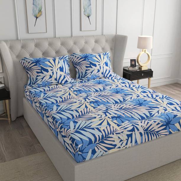 TRIDENT 120 TC Microfiber Double Floral Flat Bedsheet