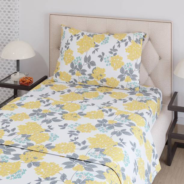 Layers 225 TC Cotton Blend Single Printed Flat Bedsheet