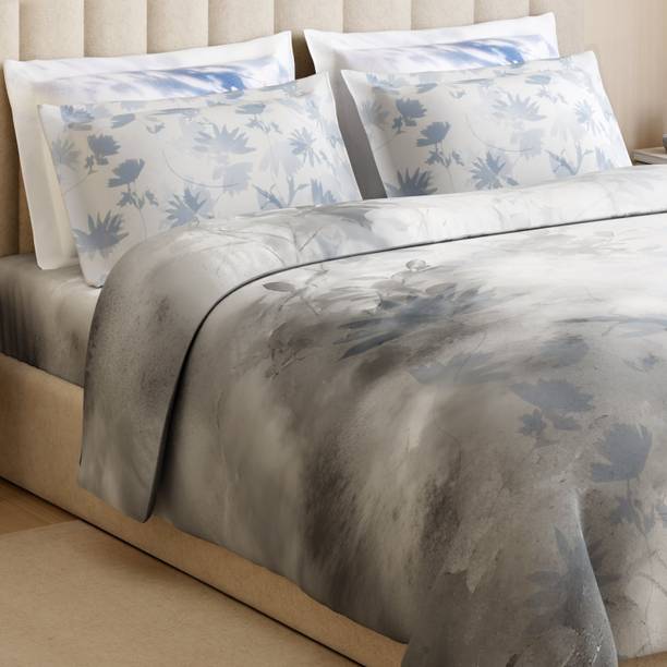 SPACES Cotton Double Flat 300 TC Floral Bedsheet