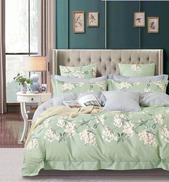 Blissful Creations Cotton Double Flat 250 TC Printed Bedsheet