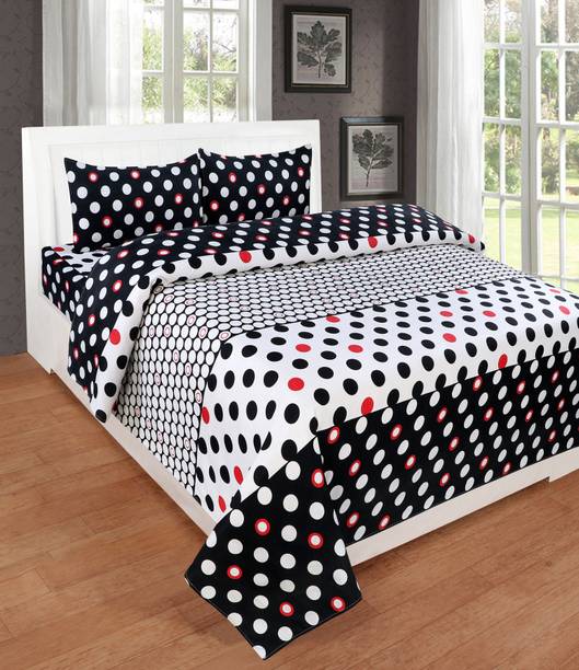 Bedress 210 TC Cotton Double Checkered Flat Bedsheet