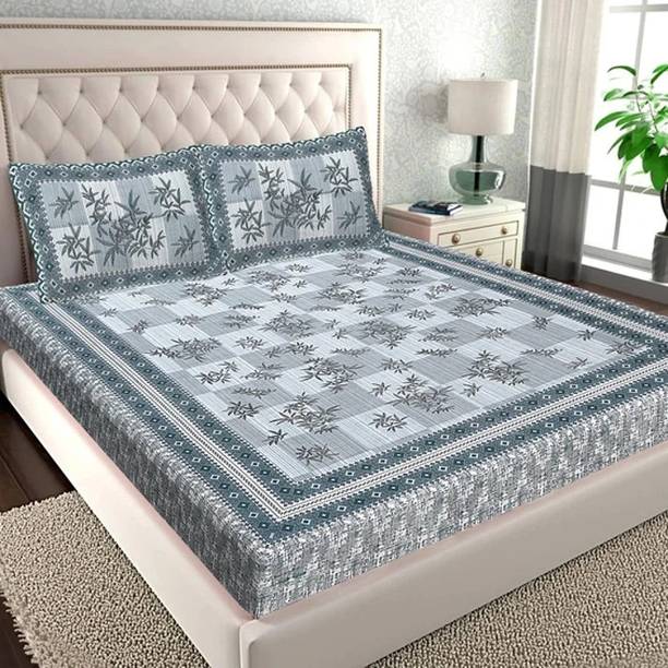 FashneAttire Cotton King Flat 100 TC Floral Bedsheet