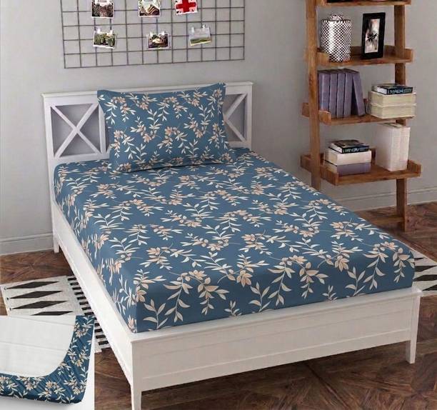 BLUEDOT Microfiber Single Fitted (Elastic) 200 TC Floral 1 Summer Bedsheet