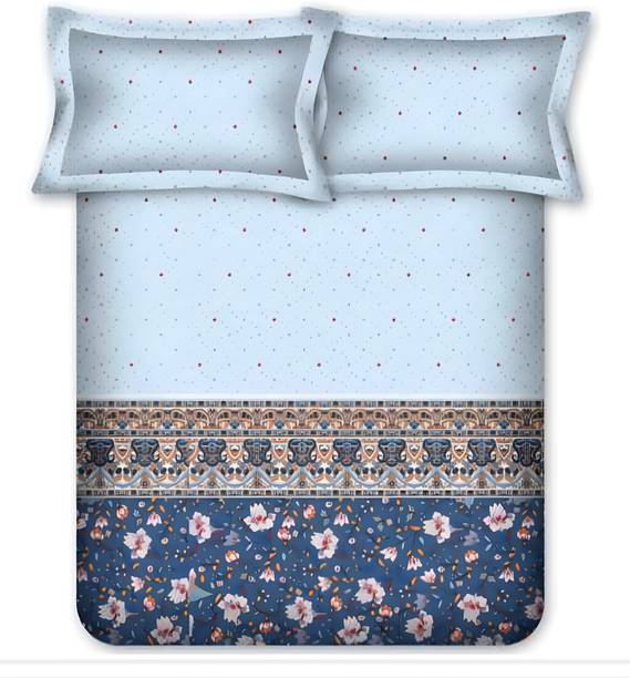 Bombay Dyeing 200 TC Cotton King Floral Flat Bedsheet