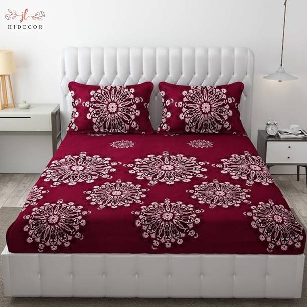 HIDECOR Microfiber King Flat 280 TC Printed Bedsheet