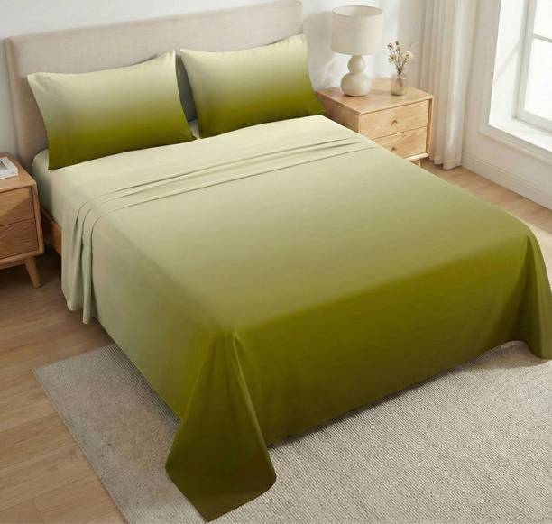 VAS COLLECTIONS Cotton Blend Super King Flat 210 TC 7D Digital Bedsheet