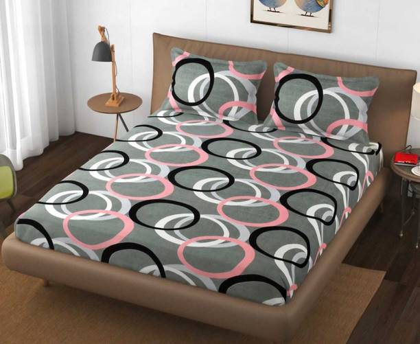 TINDLER KNOTS Microfiber Double Flat 210 TC Printed Bedsheet