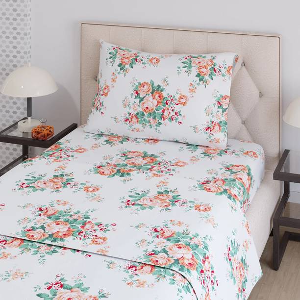 Layers 225 TC Cotton Blend Single Printed Flat Bedsheet