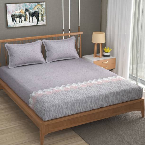 Mafatlal 144 TC Cotton King Floral Flat Bedsheet