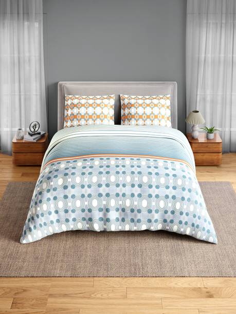 SPACES Cotton King Flat 152 TC Geometric 1 Bedsheet