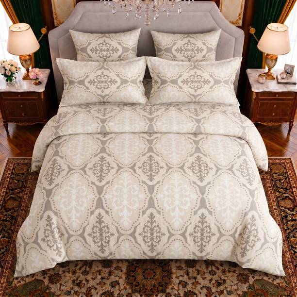 Bombay Dyeing Cotton King Flat 164 TC Printed 1 Bedsheet with 2 Pillow Covers