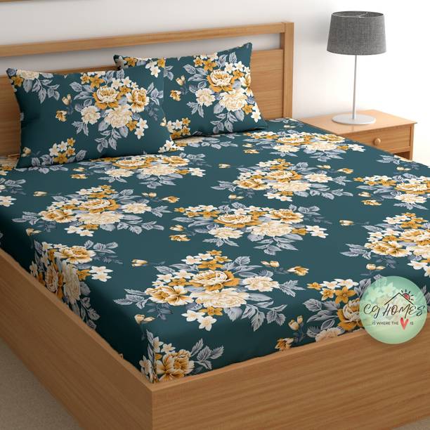 CG Homes 180 TC Cotton Double Printed Flat Bedsheet
