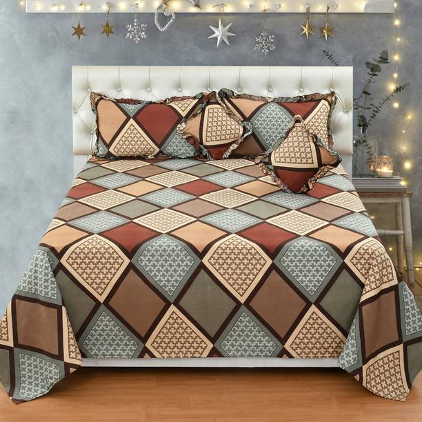 LTF 210 TC Cotton King Checkered Flat Bedsheet